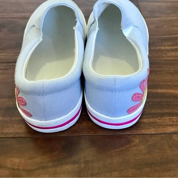 J.CREW Crewcuts Kids Daisy Print Light Blue and Pink Canvas Slip-On Shoes Size 5 - Picture 7 of 9
